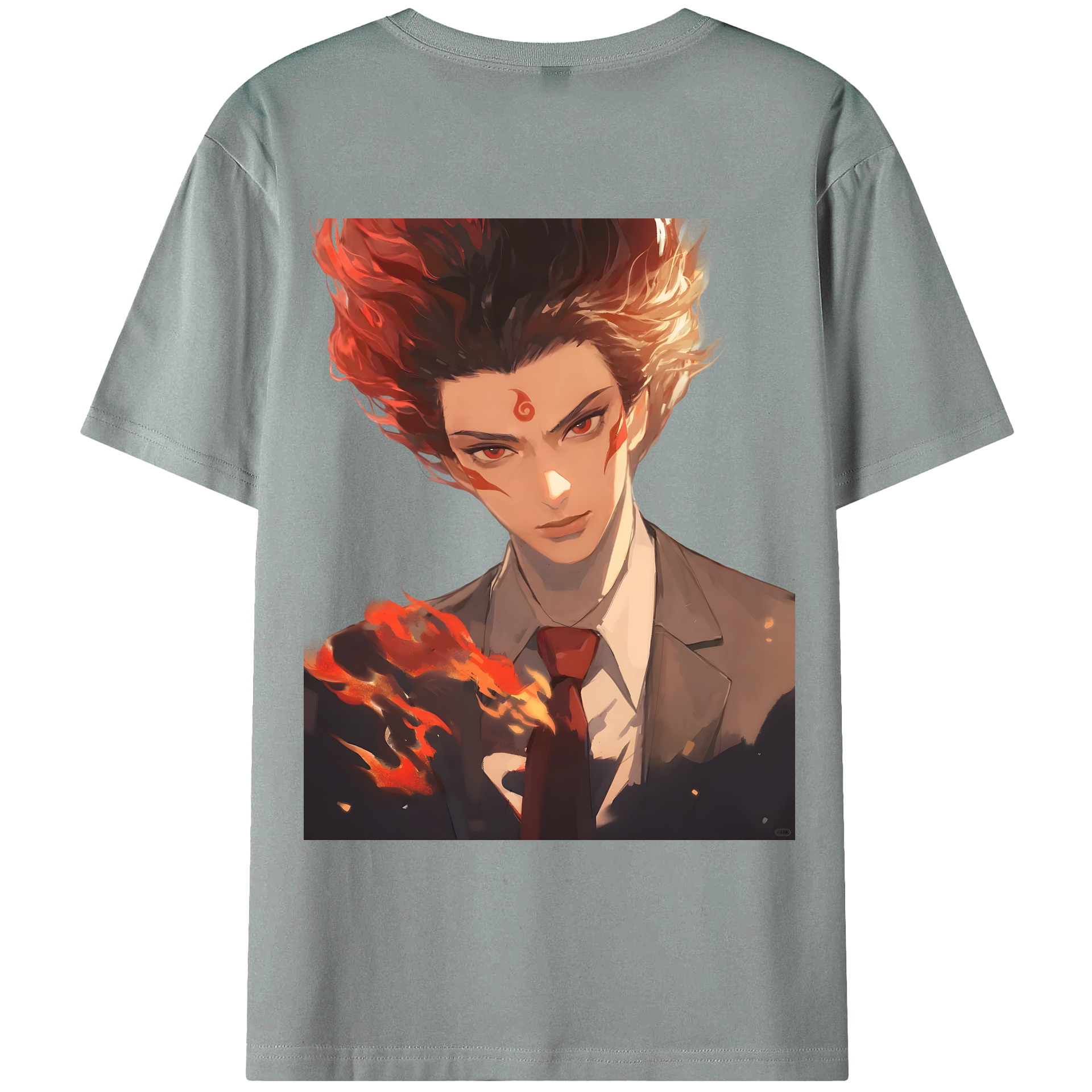 （画像用） Ne Zha 2 ナタ 魔童の大暴れ 綿100％ メンズ半袖Tシャツ（バックプリント） 通気性